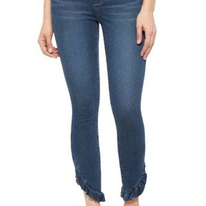 Joe’s Jeans The Icon Mid Skinny Ankle with Ruffled Hem. Size 24
